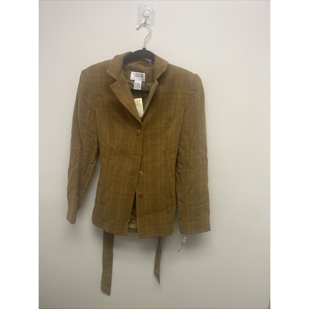 Vintage Talbot Women's Plaid 100% Silk Preppy Blazer Belt 4